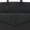 Louis Vuitton Lockme MM Tote in Black Calfskin Leather matte black hardware