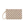 Louis Vuitton Neverfull Pochette Wallet in Pink Damier Azur