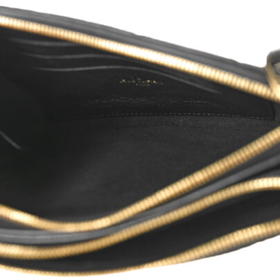 Louis Vuitton Pochette Black Monogram Empreinte and double zip interior