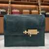 New Hermes Mini Verrou Vert Cypress Lizard Permabrass Hardware