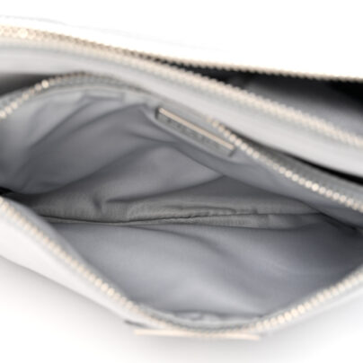 Prada Re Edition Nylon Grey Shoulder Bag Silvertone Hardware interior