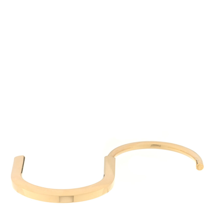 Tiffany Lock Bangle Bracelet 18K Yellow Gold Size Small open