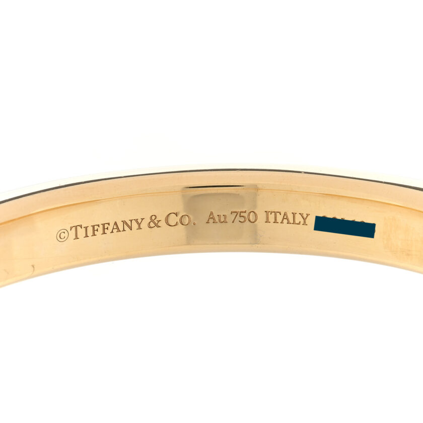 Tiffany Lock Bangle Bracelet 18K Yellow Gold Size Small stamp