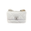 Chanel 19 Small Flap Bag White Goatskin Leather