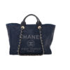 Chanel Deauville Medium Dark Blue Embroidered Tote