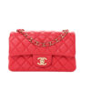 Chanel Mini Rectangular Flap Bag Red Lambskin Leather Gold Hardware