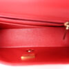 Chanel Mini Rectangular Flap Bag Red Lambskin Leather Gold Hardware interior
