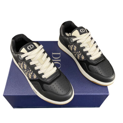 Dior B27 low top black jacquard canvas sneakers size 43