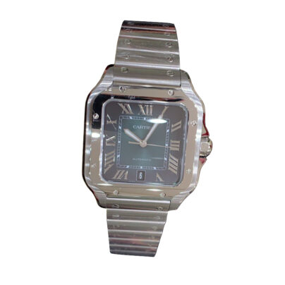 Cartier Santos de Cartier Medium Green Dial Steel Watch WSSA0061