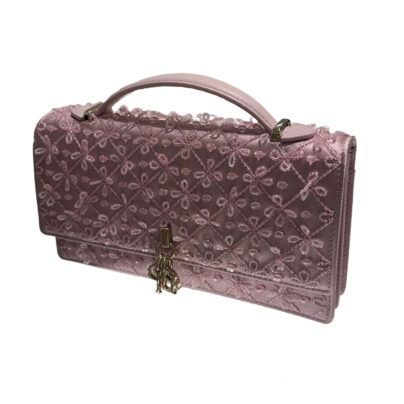 Christian DIOR My Dior Mini Purple Embroidered Satin Bag 2024