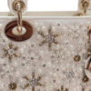 Christian Dior Mini Lady Dior Bag White Pearl Stones Christmas Edition Gold hardware