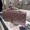 DIOR My Dior Mini Purple Embroidered Satin Bag 2024