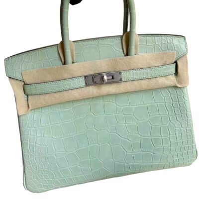 Hermes Birkin 30 Vert D'eau Alligator Leather PHW