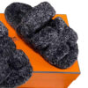 Hermès Chypre Dark Grey Faux fur Sandals Size 36