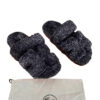 Hermès Chypre Dark Grey Faux fur Sandals Size 39
