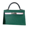 Hermes Kelly 20 Sellier Tri Color Vert Moyen Mauve Gris Meyer Epsom Palladium Hardware
