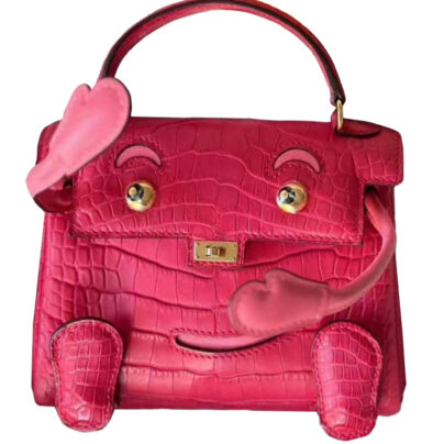 Hermes Kelly Doll Quelle Idole Pink Matte Croco GHW