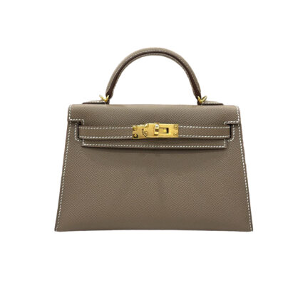 Hermes Mini Kelly 20 Etoupe Epsom Gold Hardware