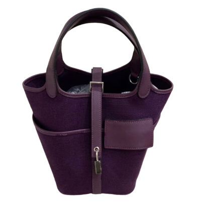 Hermes Picotin Cargo 18 Raisin Cassis Toile Geoland Swift leather PHW