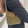 New Saint Laurent YSL Le 5 à 7 Supple Baby Brown bag with rhinestones