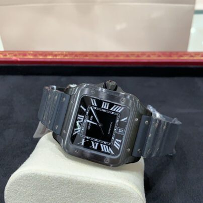 New Santos de Cartier Large Black Dial Watch WSSA0039