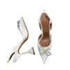 Amina Muaddi Rosie Slingback White Leather Pump Heels Size 37