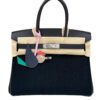 Hermes Birkin 30 Black Cote a Cote Tuffetage and Swift Palladium Hardware