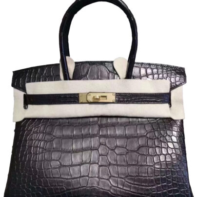 Hermes Birkin 30 Black Noir Matte Alligator GHW
