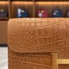 Hermes Constance Long To Go Gold Brown Matte Crocodile Wallet Gold Hardware