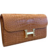 Hermes Constance Long To Go Gold Matte Crocodile Leather GHW