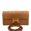Hermes Constance Long To Go Gold Matte Crocodile Wallet GHW