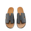 Hermes Izmir Black Leather mens slippers size 43