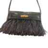 Hermes Kelly Elan Folie Noir Croco Ostrich Feathers Gold Hardware
