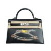Hermes Mini Kelly II Cheval De Bois Noir Palladium Hardware