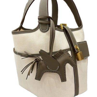 Hermes Picotin Cargo 18 Etoupe Ecru Swift leather Gold Hardware