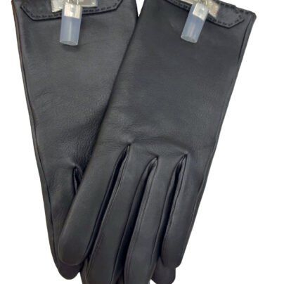 Hermes soya black lambskin leather gloves size 70