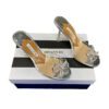 Aquazzura Carrie Crystal Bow 35 Embellished Metallic Mules