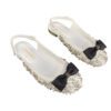 Chanel 24SS White Leather Bow Slingback flats