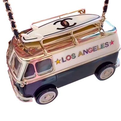 Chanel Mini Van Black White Gold Minaudiere 2024 Cruise Bag Plexiglass