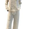 Chanel White CC Turtleneck Cashmere Cardigan and Joggers