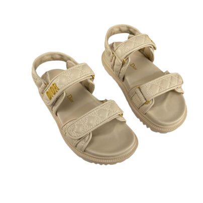 Christian Dior DiorAct Beige Lambskin Leather Sandals
