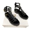 Dior Bay Platform Gladiator Black Leather Sandals Size 38