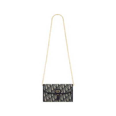 Dior Bobby Pouch Blue Oblique Jacquard with Chain