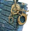 Dior Lady Dior Blue Crocodile Micro Bag GHW