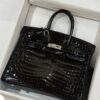 Hermes Birkin 25 Black Shiny Niloticus Crocodile PHW
