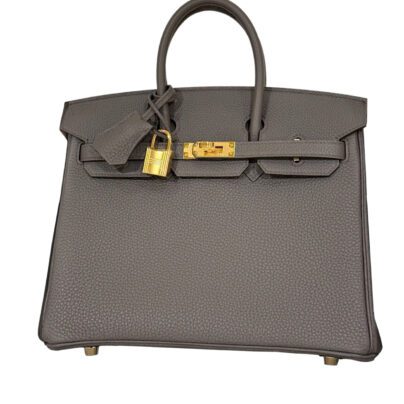 Hermes Birkin 25 Gris Etain Togo Gold Hardware