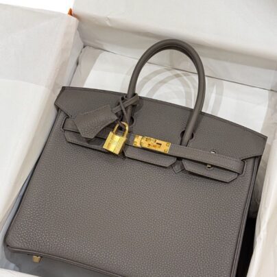Hermes Birkin 25 Gris Etain Togo Leather GHW