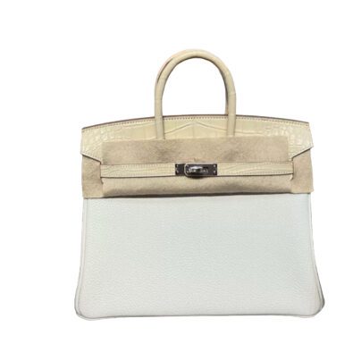 Hermes Birkin 25 Touch Mushroom Vanilla Alligator Leather Palladium Hardware