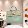 Hermes Birkin 25 Vert D'eau Alligator Leather PHW