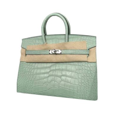 Hermes Birkin 25 Vert D'eau Alligator Leather Palladium Hardware